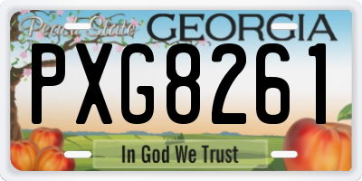 GA license plate PXG8261