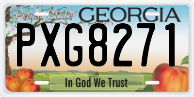 GA license plate PXG8271