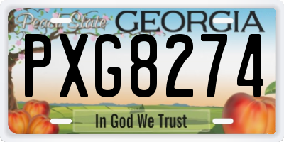 GA license plate PXG8274
