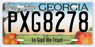 GA license plate PXG8278