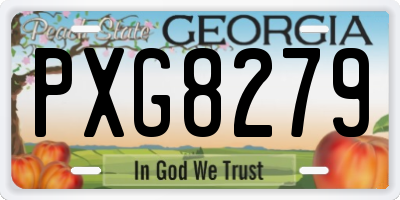 GA license plate PXG8279