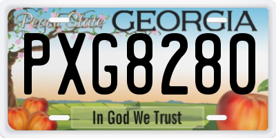 GA license plate PXG8280