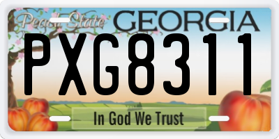 GA license plate PXG8311
