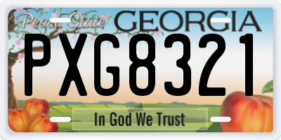 GA license plate PXG8321