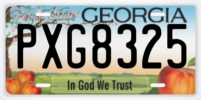 GA license plate PXG8325