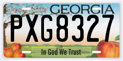 GA license plate PXG8327