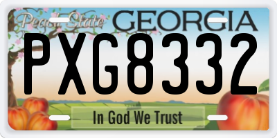 GA license plate PXG8332