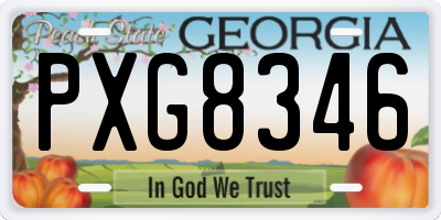 GA license plate PXG8346