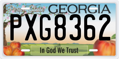GA license plate PXG8362