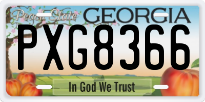 GA license plate PXG8366