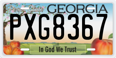 GA license plate PXG8367