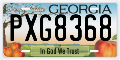 GA license plate PXG8368