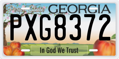 GA license plate PXG8372