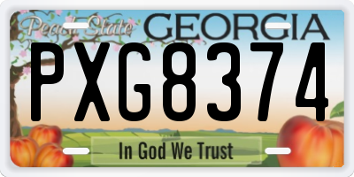 GA license plate PXG8374