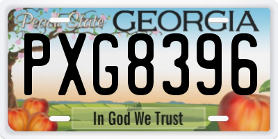GA license plate PXG8396