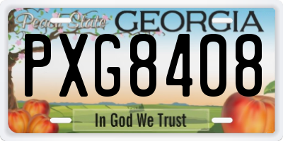 GA license plate PXG8408