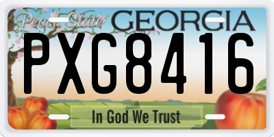 GA license plate PXG8416