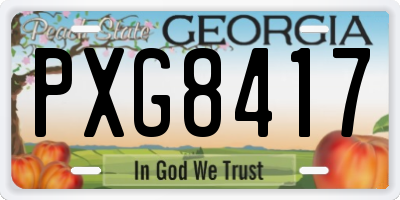GA license plate PXG8417