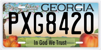 GA license plate PXG8420