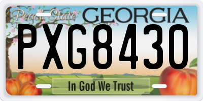 GA license plate PXG8430
