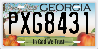 GA license plate PXG8431