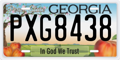 GA license plate PXG8438