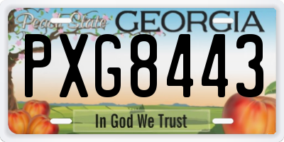 GA license plate PXG8443