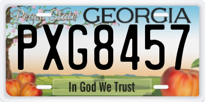 GA license plate PXG8457