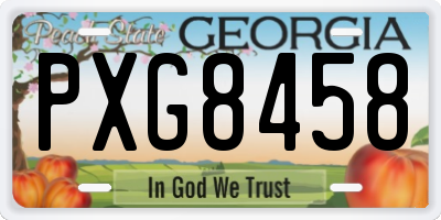 GA license plate PXG8458