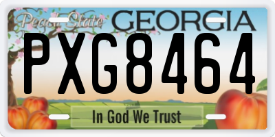GA license plate PXG8464
