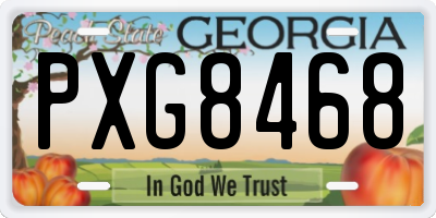 GA license plate PXG8468