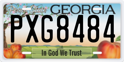 GA license plate PXG8484