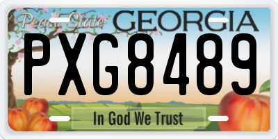GA license plate PXG8489