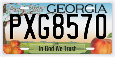 GA license plate PXG8570