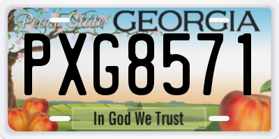 GA license plate PXG8571
