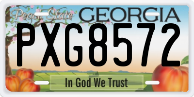 GA license plate PXG8572