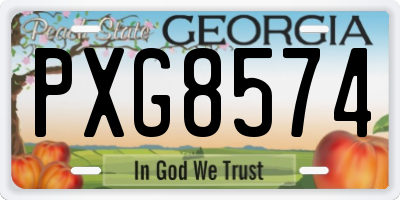 GA license plate PXG8574