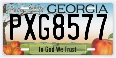 GA license plate PXG8577