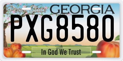 GA license plate PXG8580