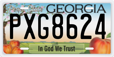 GA license plate PXG8624