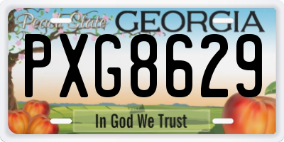 GA license plate PXG8629