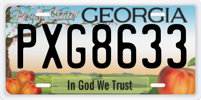 GA license plate PXG8633