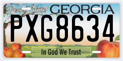 GA license plate PXG8634
