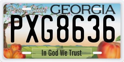 GA license plate PXG8636