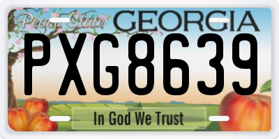 GA license plate PXG8639