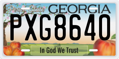 GA license plate PXG8640