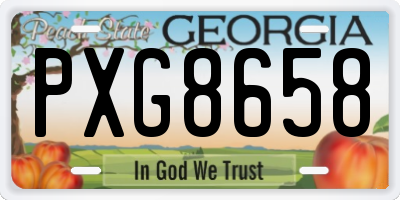 GA license plate PXG8658