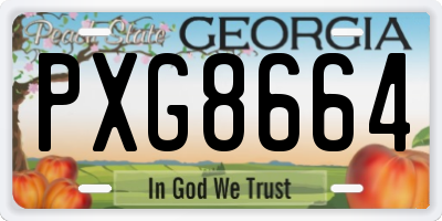 GA license plate PXG8664