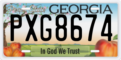 GA license plate PXG8674