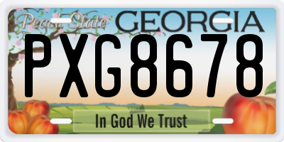 GA license plate PXG8678
